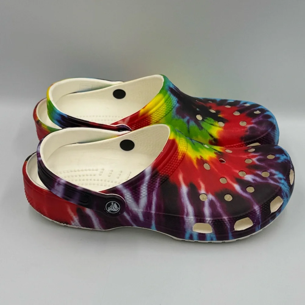 Crocs Unisex Classic Tie-Dye Graphic Clogs Men’s 10 Women’s 12 - Picture 6 of 10